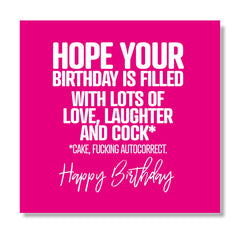 Punkcards – Rude Birthday Cards For Women – 'Hope Your Birthday Is Filled With Lots Of Love’ – Happy Birthday Card For Friends Sister Wife – Funny Card For Her