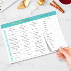 Sweetzer & Orange Weekly Meal Planner and Grocery List Magnetic Notepad. Teal 10x7” Meal Planning Pad with Tear Off Shopping List. Plan Weekly Menu Food for Weight Loss or Dinner List for Family!