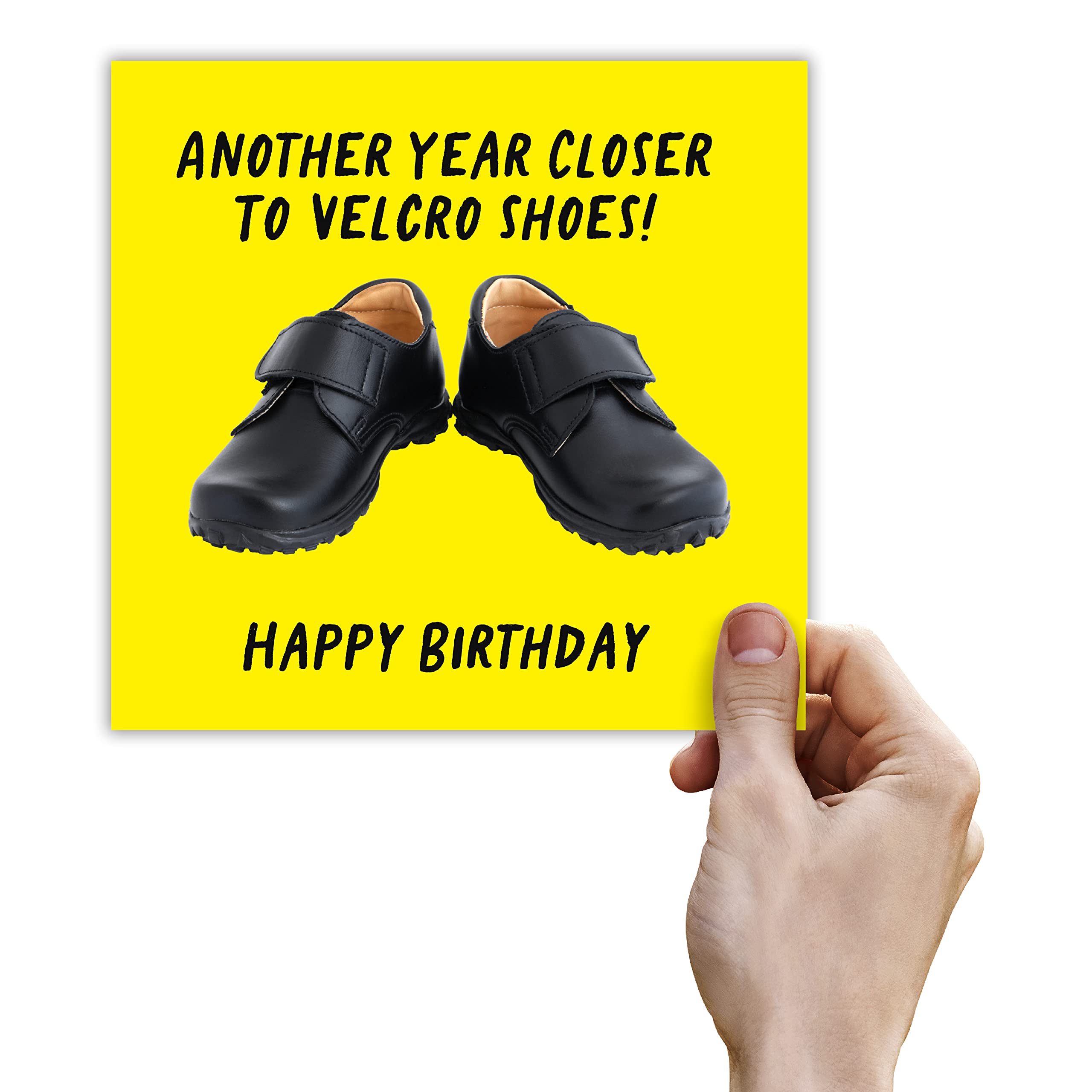 Punkcards - Funny Birthday Cards For Men - ‘Another Year Closer to Velcro Shoes’ - Happy Birthday Card For Him - Funny Greeting Card for Dad - For Uncle Birthday