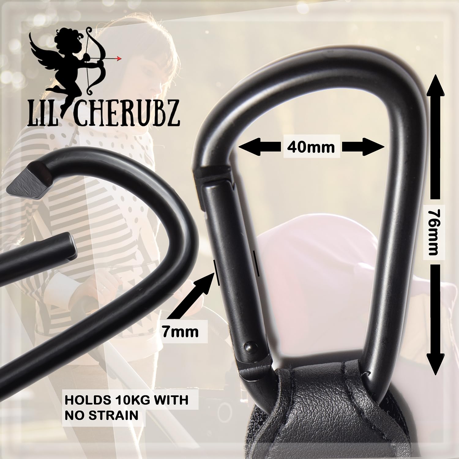 LIL CHERUBZ Clips ™ - Pram Clips, Buggy Clips, Baby Travel Essentials, Pram Accessories, Pushchair Accessories, Baby Accessories, Wheelchair Accessories