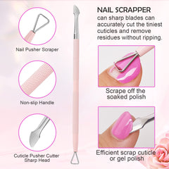 Makartt Cuticle Trimmer with Cuticle Pusher and Cuticle Nipper, 3 Pcs Cuticle Remover Tool Set, Professional Stainless Steel Cuticle Cutter Clipper for Fingernails and Toenails Manicure Pedicure Tool