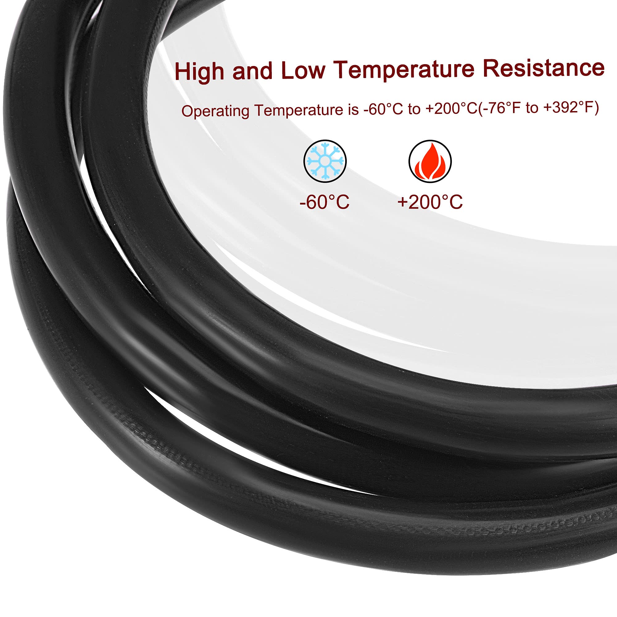 sourcing map Vacuum Silicone Tubing 4mm ID 10mm OD 3mm Wall Thick Tube Hose for Engine 1.5m Black