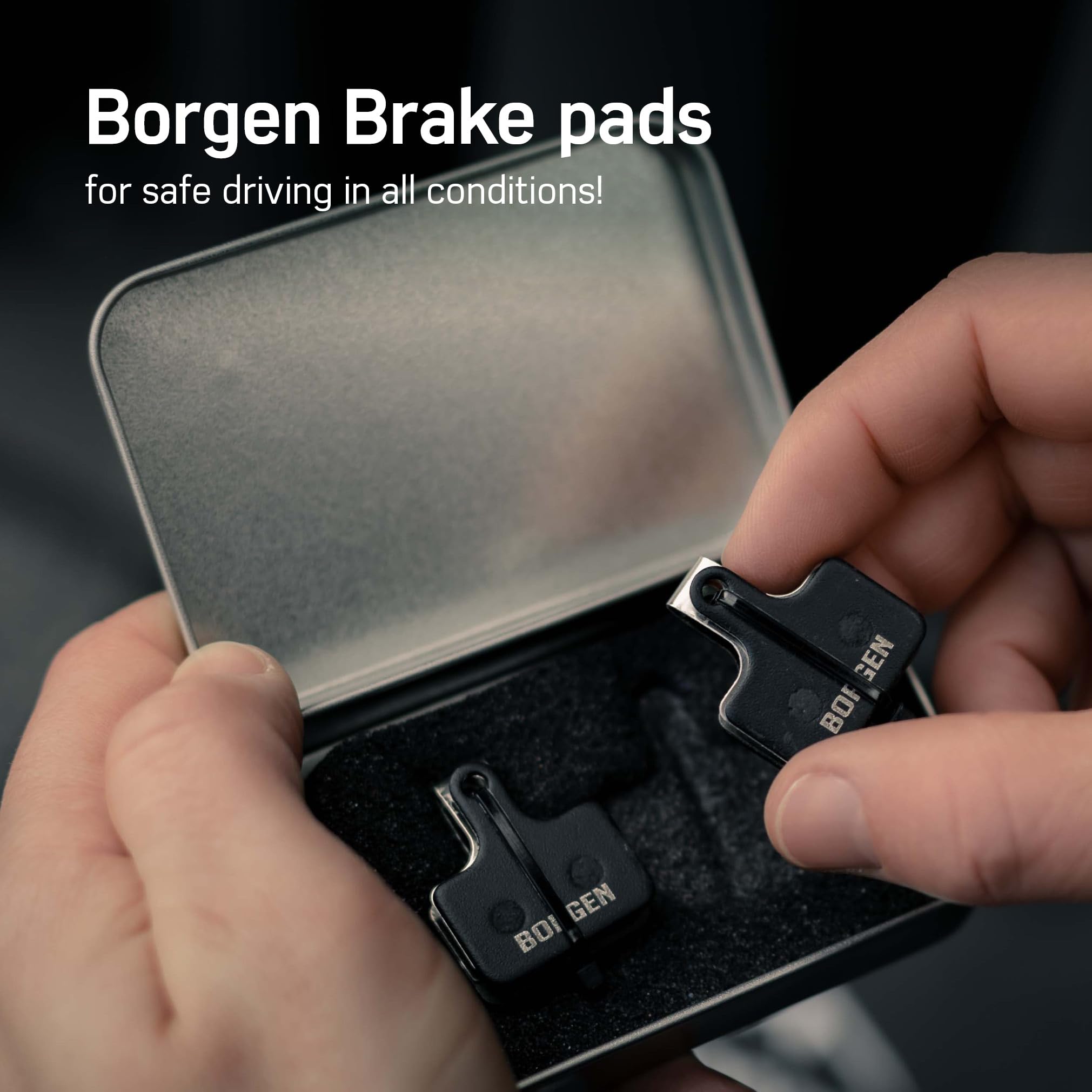 Borgen 2 Pairs of Bicycle Disc Brake Pads - Suitable for MT5, MT7 - Semi-Metallic Compatible with Magura 9 P Brake Pads