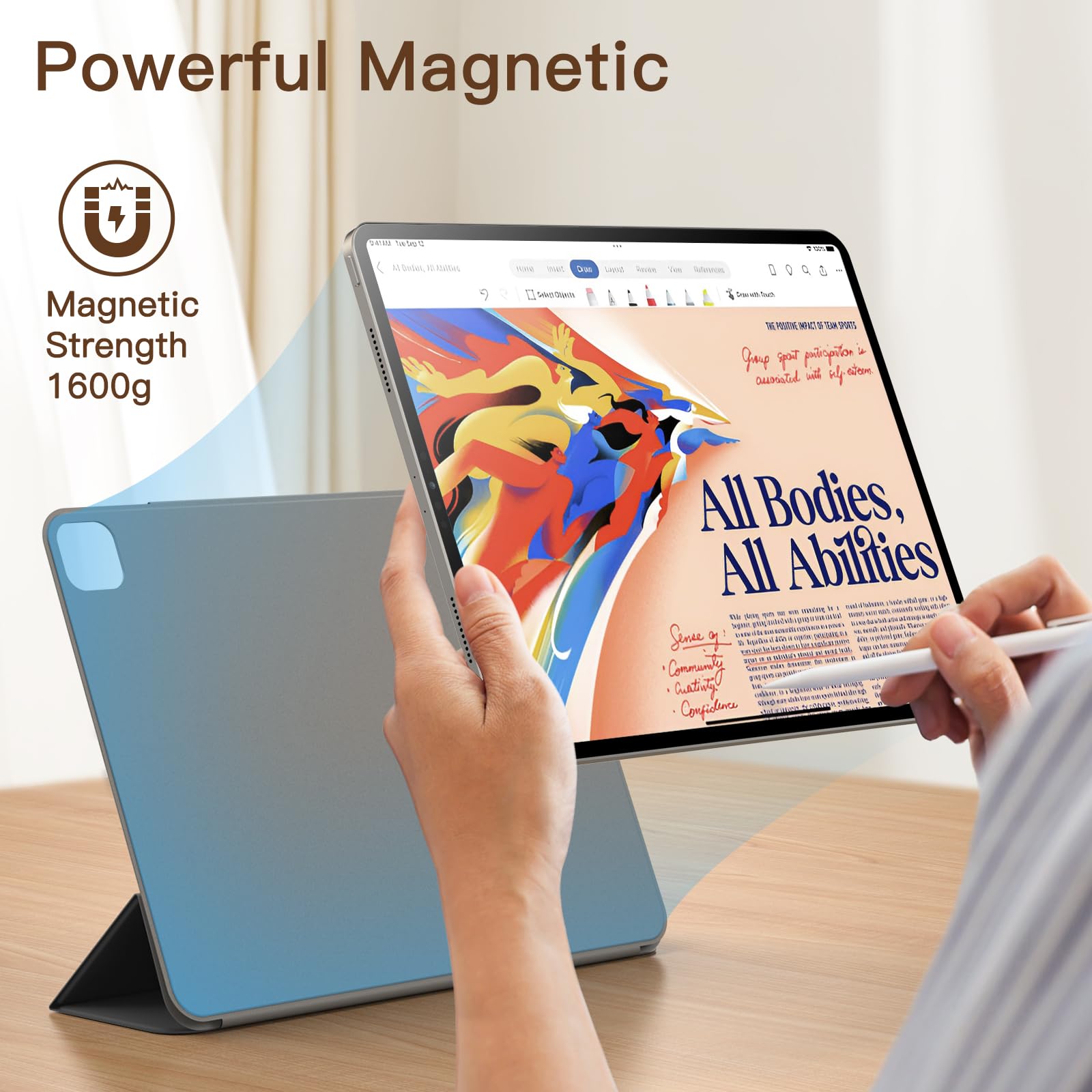 JETech Magnetic Case for iPad Pro 11 Inch All Models, and iPad Air 5/4 (10.9-inch 2022/2020), Support Pencil 2nd Gen Charging, Magnetic Attachment, Cover with Auto Wake/Sleep (Black)