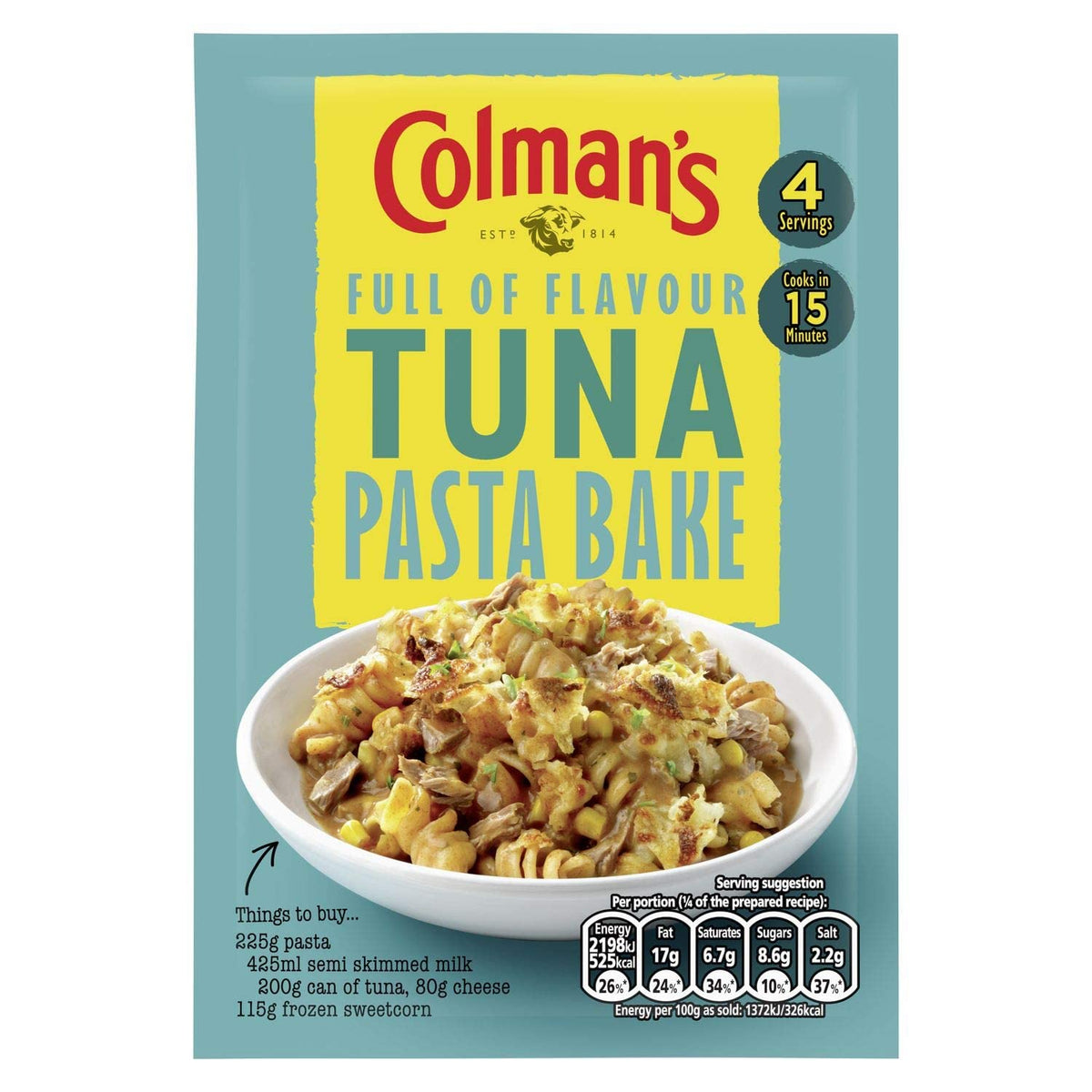 Colman's Tuna Pasta Bake Recipe Mix perfect with melted cheese quick to prepare sauce mix 44 g