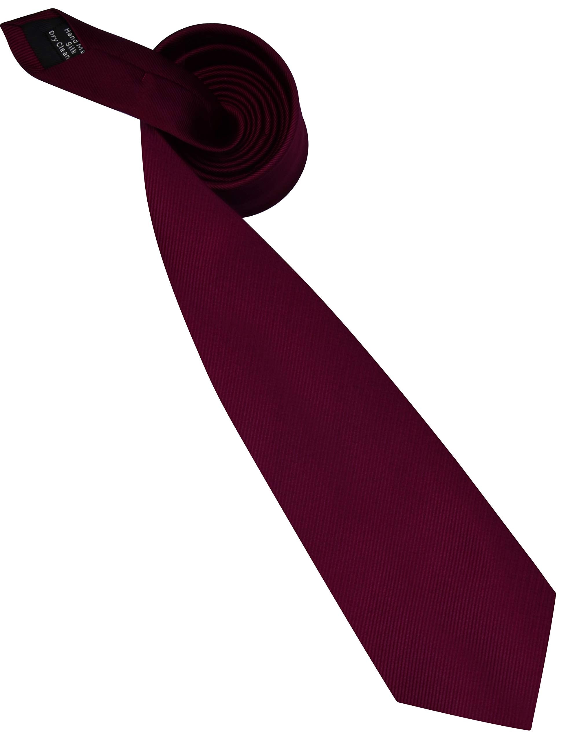 Gusleson 3.15 inches(8cm) Men's Burgundy Tie for Wedding Solid Wine Necktie Ties for Men (UK0791-06)