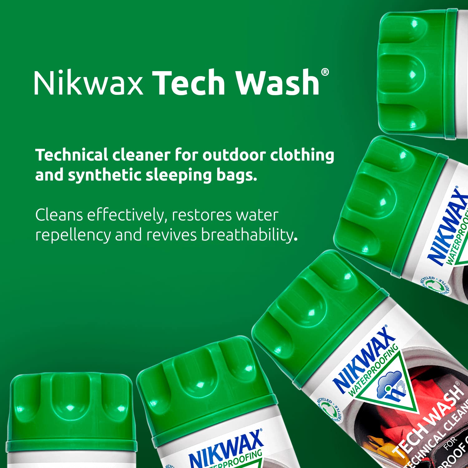 Nikwax TECH WASH Wash-In Cleaner - 100ml, Technical Cleaner and Wash-In Waterproofer for Waterproof Clothing