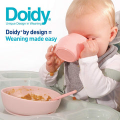 Doidy Cup - Training Sippy Cups Baby Cup Unique Slanted Design Two Handles Baby Beaker - Great Weaning Cup for Milk, Water & Juice - Use from 3-6 Months 200ml (Turquoise)