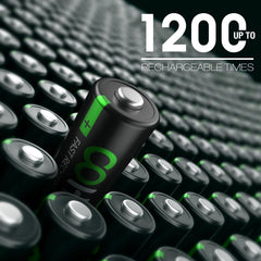 Rechargeable AAA Batteries 16 Piece, 1200 Tech AAA Batteries, NI-MH 1100mAh AAA Battery, Low Self-Discharge 1.2V AAA Battery, with 4 x Battery Protection Boxes