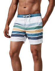 MaaMgic Men's Swim Trunks Quick Dry Casual Short with Pockets Fit Performance Surfing Wear, 3glm-1, Medium ( Waist:31''-33'' )