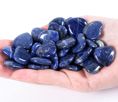 XIANNVXI 20 Pcs Blue Sodalite Crystal Heart Blue Sodalite Stones Natural Blue Crystals Healing Gemstones Reiki Palm Stones for Meditation Energy Balancing