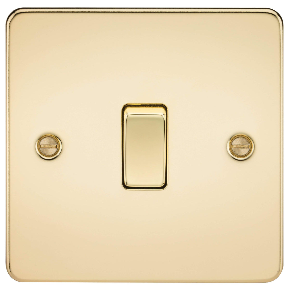 Knightsbridge FPAV2000PB Flat Plate 10A 1G 2 Way Switch-Polished Brass, Poilshed