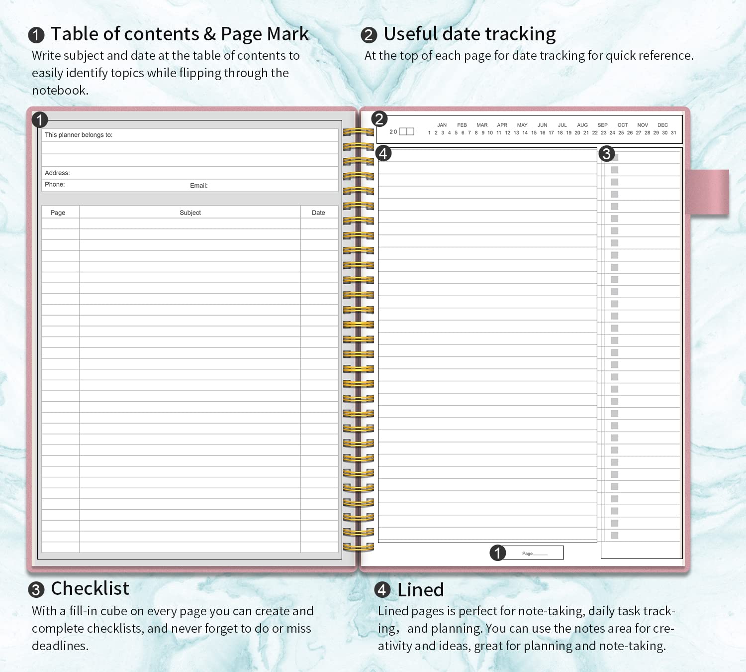 To Do List Planner Spiral Notebook Daily Task Tracker with Wide lined Notebooks Flexible Cover To Do List Journal Checklist Project Notebooks for Teacher/Men/Women 160 Pages (7 inchesx10 inches)