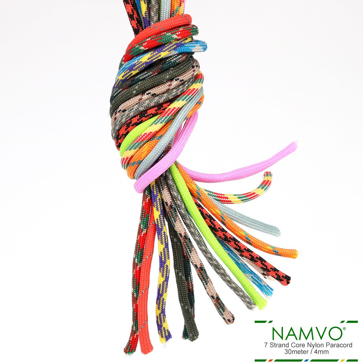 Namvo 550 Paracord Mil Spec Type III 7 strand parachute cord Total Length 100ft / 30 Meters, Rose Red