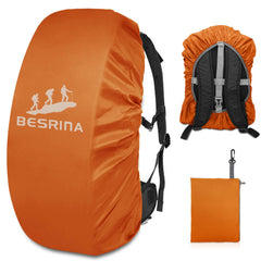 Besrina Backpack Rain Cover (15-90L),Upgraded Non-Slip Cross Buckle Strap & Reflective Waterproof Rucksack Cover for Hiking Camping Traveling Cycling