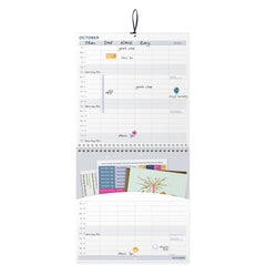 Busy B Mid Year Family Calendar Running August 2024 - August 2025. Spot Academic Family Wall Planner Featuring Month to View Layout, Five Schedules and 13 Monthly Pockets. FSC® Certified