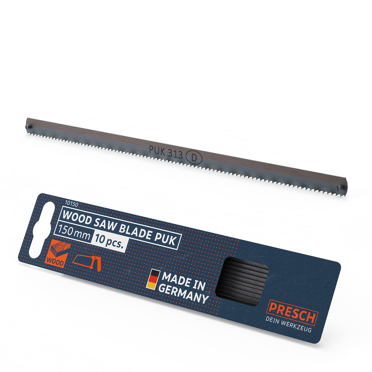 Presch junior hacksaw blades for wood 150mm 10 pcs - Original PUK saw blades for 150mm hand saws - Hacksaw blade wood 150mm for soft, hard and profiled wood, hardboard, cardboard