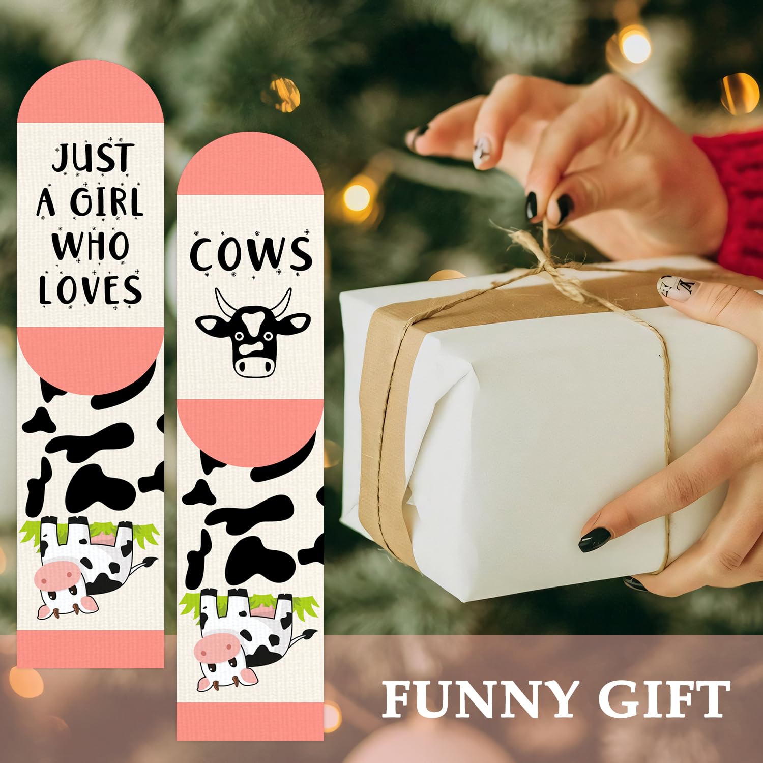 Funny Animals Socks for Women Ladies Mum Teenage Girls - Just A Girl Who Loves Cows - Novelty Funky Crazy Silly Cute Cartoon Sock Mothers Day Easter Valentine Christmas Birthday Gifts Stocking Fillers