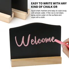 DONQL 12Pack Mini Chalkboard Signs, Kitchen Notes Chalk Boards with Stands 10x7.2cm Small Blackboard Message Tabletop Board for Signs Place Cards Table Numbers Shop Buffet Cafe Party (Wave Shape)