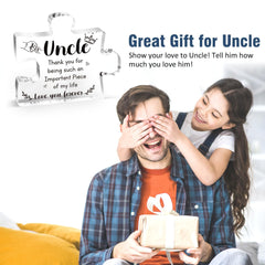 Buioata Uncle Gifts - Acrylic Puzzle Block Gifts for Uncle, Best Uncle Gifts from Niece & Nephew, Great Uncle Gifts for Birthday Christmas Thanksgiving Day, Present for Uncle Birthday