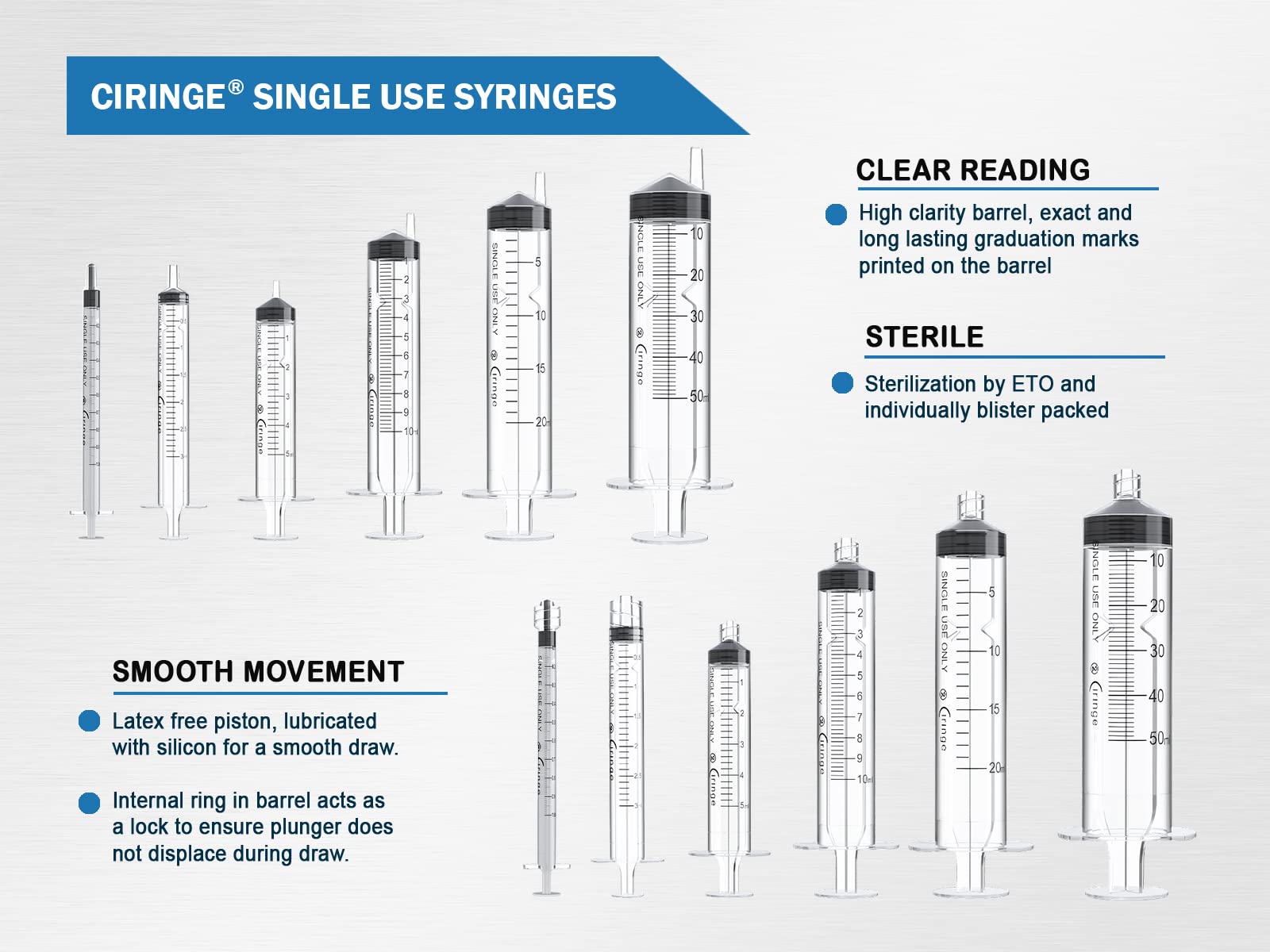 Ciringe 1 ml Syringe with 14G Green Mixing Kit - 10 Sets