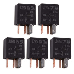 Ehdis 5 Pcs Car Relay 12V 30 AMP 5 Pin, SPDT Multi-Purpose Relay Heavy Duty Standard Relay Kit