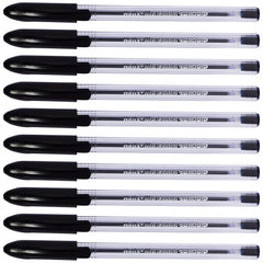 Helix Oxford Tri-Grip Ballpoint Pens (x10 Pack Black Ink) with Plastic Free Packaging