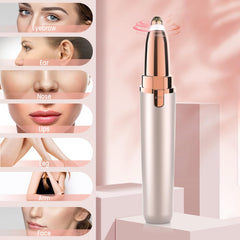 Eyebrow Trimmer for Women Rechargeable: Women Eyebrow Hair Remover with LED Light, Painless Protable Eyebrow Epilator Pen,Lady Eyebrow Shaper Electric Eyebrow Shaver Razor