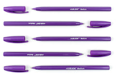 Eziglide Ballpoint Purple Pen, Pack of 10 Ballpoint Pens, Smooth Writing Action-Medium Point 1.0mm Coloured Pens Multipack - Ball Point Pens Ideal Pens for School, Home or Work Stationery Supplies