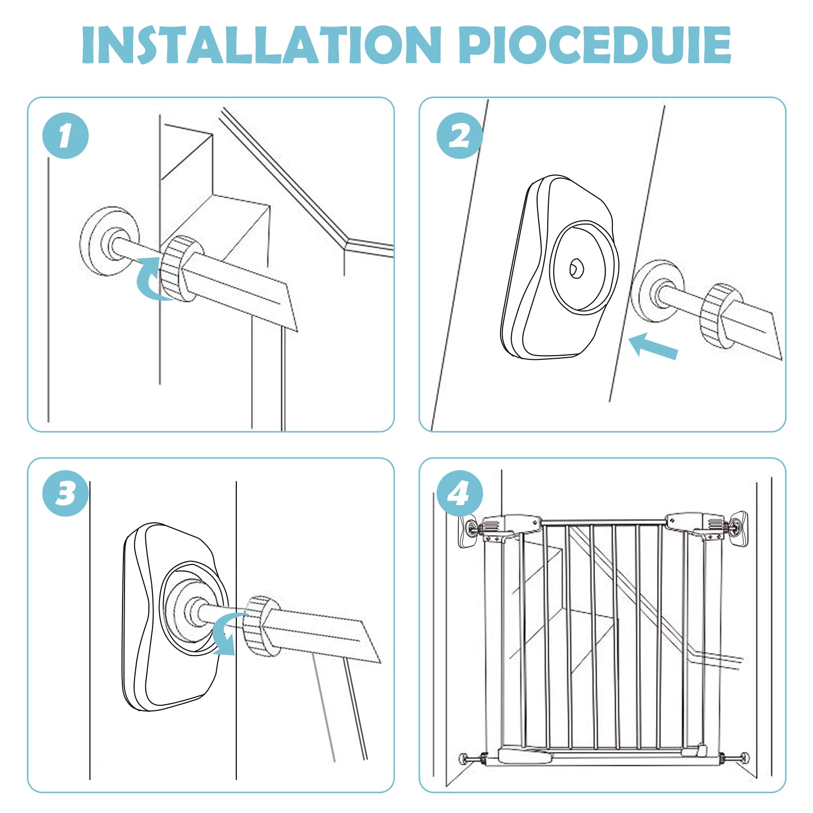 4 Pack Baby Gate Wall Protector, Wall Saver Stair Gate Wall Protector for Baby Gate Extension Stair Gate Extension Baby Gate Wall Protector for Protecting Babies & Pets Safety (Rounded Corners)