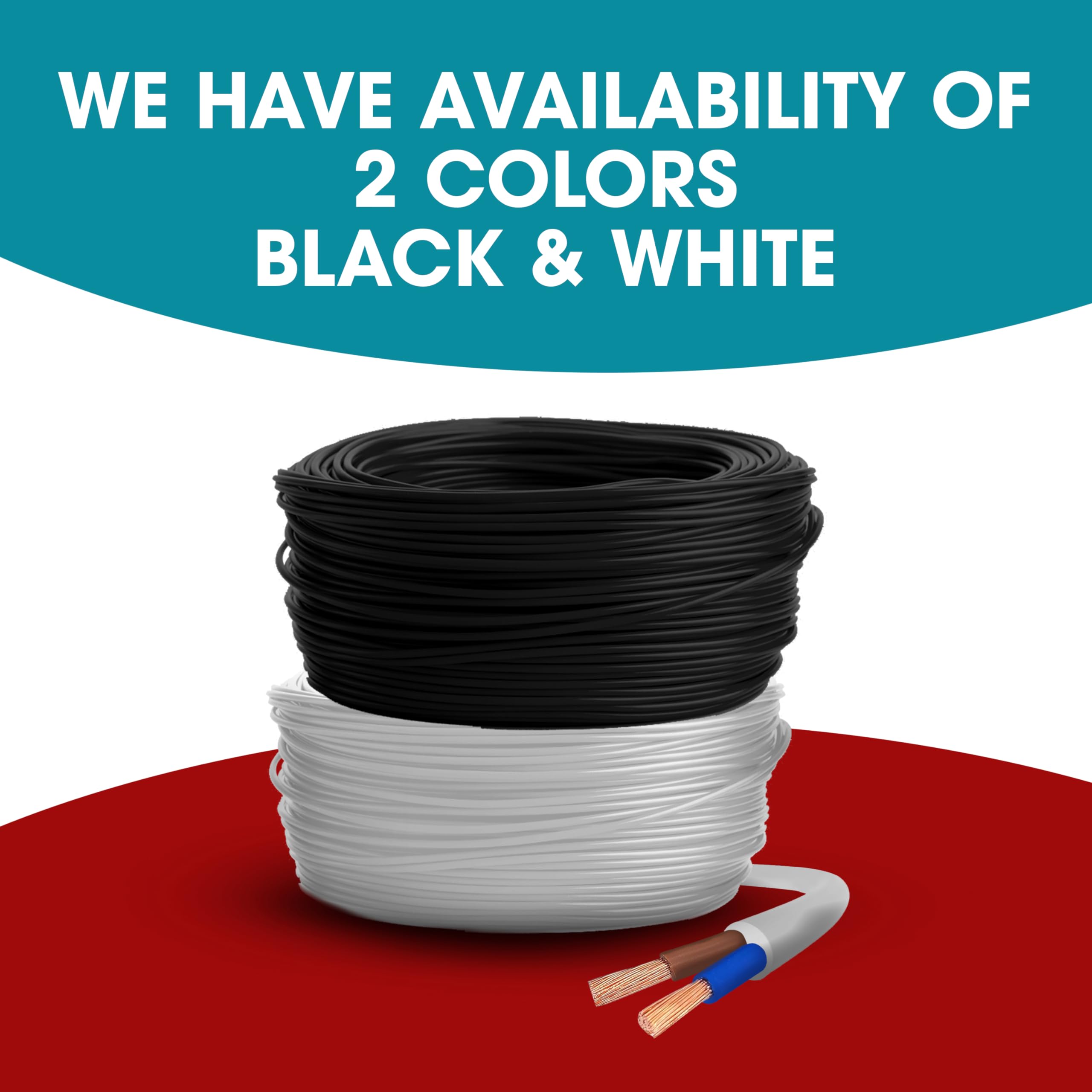 Primes DIY 2 Core Round White Flex Flexible Cable, stranded electrical copper wire, Insulated Flexible PVC Wire, Stranded Wire High Temperature Resistance, 3182Y BASEC Approved 0.75mm(1 Meter)