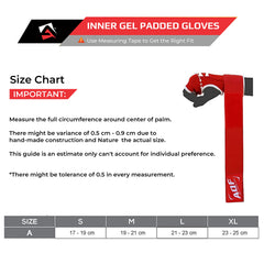 AQF Boxing Inner Gloves Hand Wraps Fist Padded Bandages MMA Gel Strap Mitts Kick Black, Blue & Red (Red, Small)