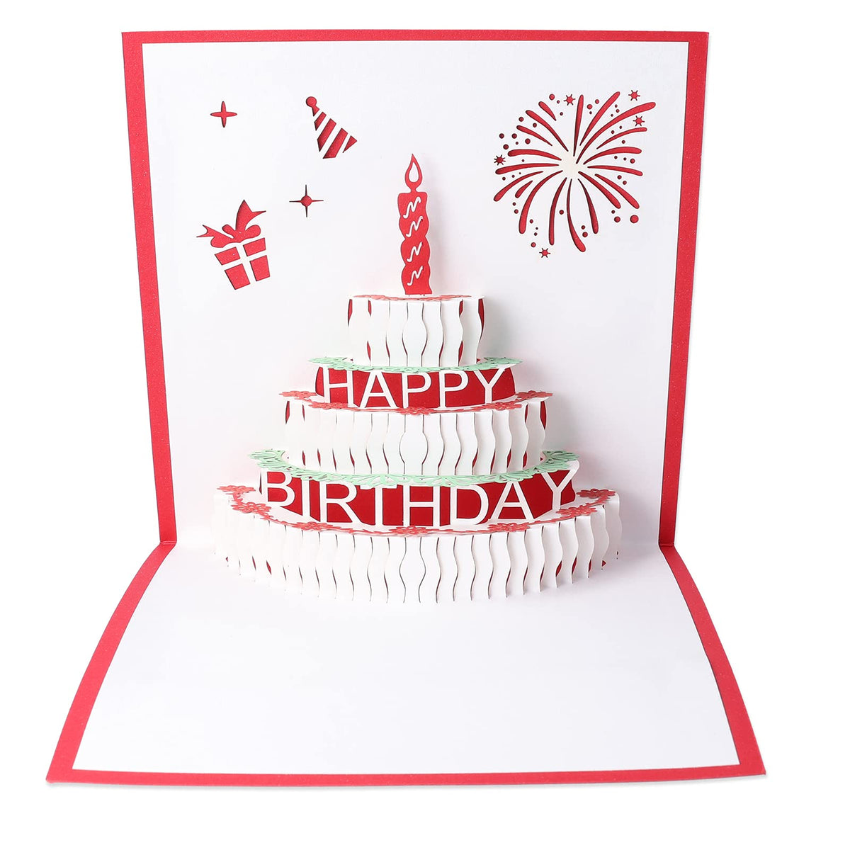 Adsispotg Happy Birthday Card, 3D Pop up Card, Recyclable Envelope Included, Carnival Birthday Greeting Card for Kids Women Mom Dad Wife Husband Business