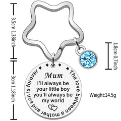 FMCC Mum Gifts from Son-Mothers Day Gifts from Son Gifts for Mum Birthday Christmas Presents Keyring I'll Always Be Your Little Boy