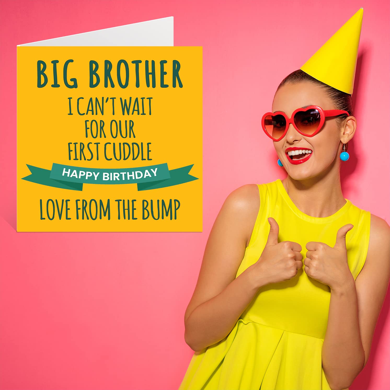 Fun Birthday Cards for Brother - First Cuddle - Happy Birthday Card for Brother from Bump Birthday Gifts, 145mm x 145mm Sibling Greeting Cards Gift for Brother