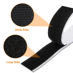 Hook and Loop Tape, Self Adhesive, Double Sided, Sticky, Strip, Black Stick Tape Roll, for Indoor Installation, Can be Glued and Separated Any Time(2 cm x 1.8 m)