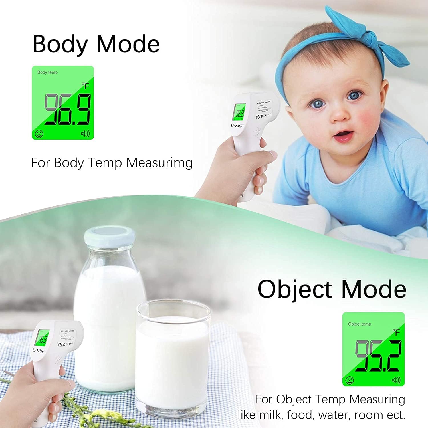 Handheld Non-contact, Infrared Thermometer, Forehead Thermometer, Thermometer High-precision, Good Safety Fast Measurement, Simple Operation Thermometer, for Baby Adult and Objects