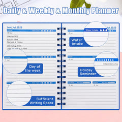 BLESWIN 2024-2025 Monthly Planner, 18 Months Academic Planner with Stickers Tabs, 200 Pages Diary A5 Week to View Spiral Bound, Appointment Books & Planners, Diary Week to View for Women Men