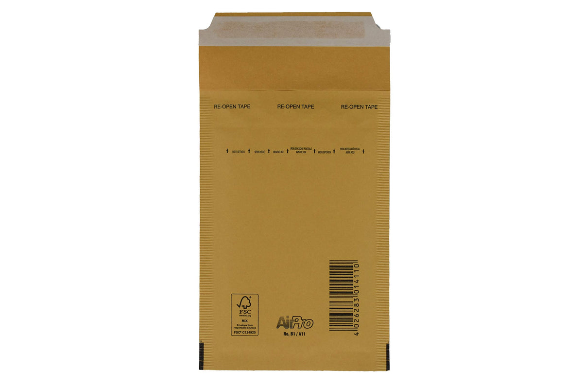 SmithPackaging Bubble Padded Envelopes, Gold, 100mm x 165mm, Pack of 5