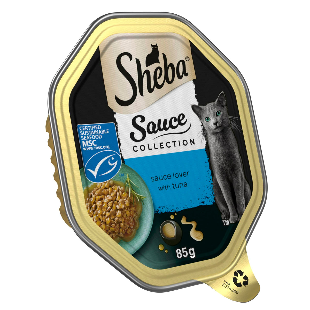 Sheba Sauce Lover in Gravy with Tuna, Wet Cat Food Trays for Adult Cats, 85g