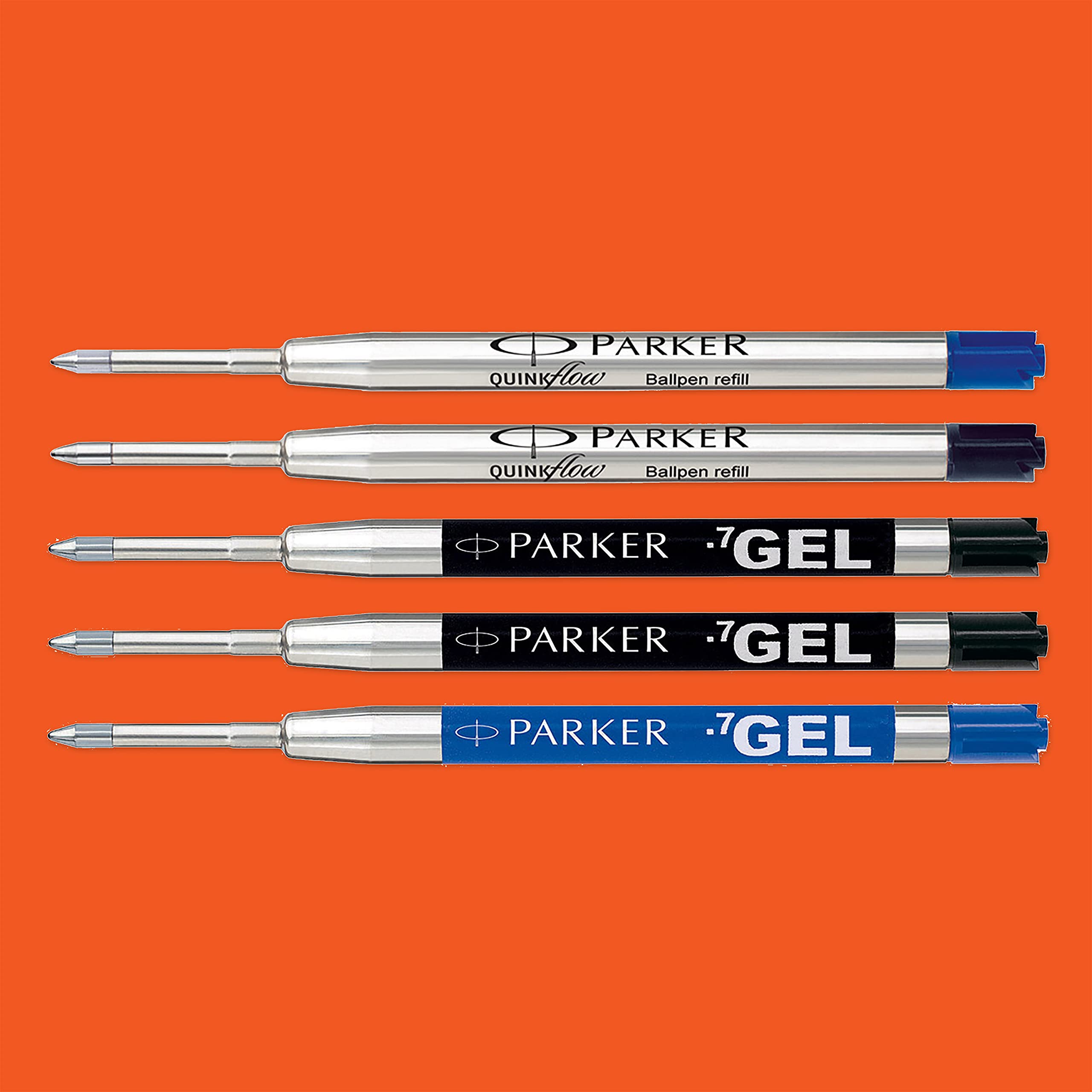 Parker Jotter Originals Ballpoint Pen   Classic Black Finish   Medium Point   2 Ballpoint & 3 Gel Refills   Blue & Black Ink   6 Count