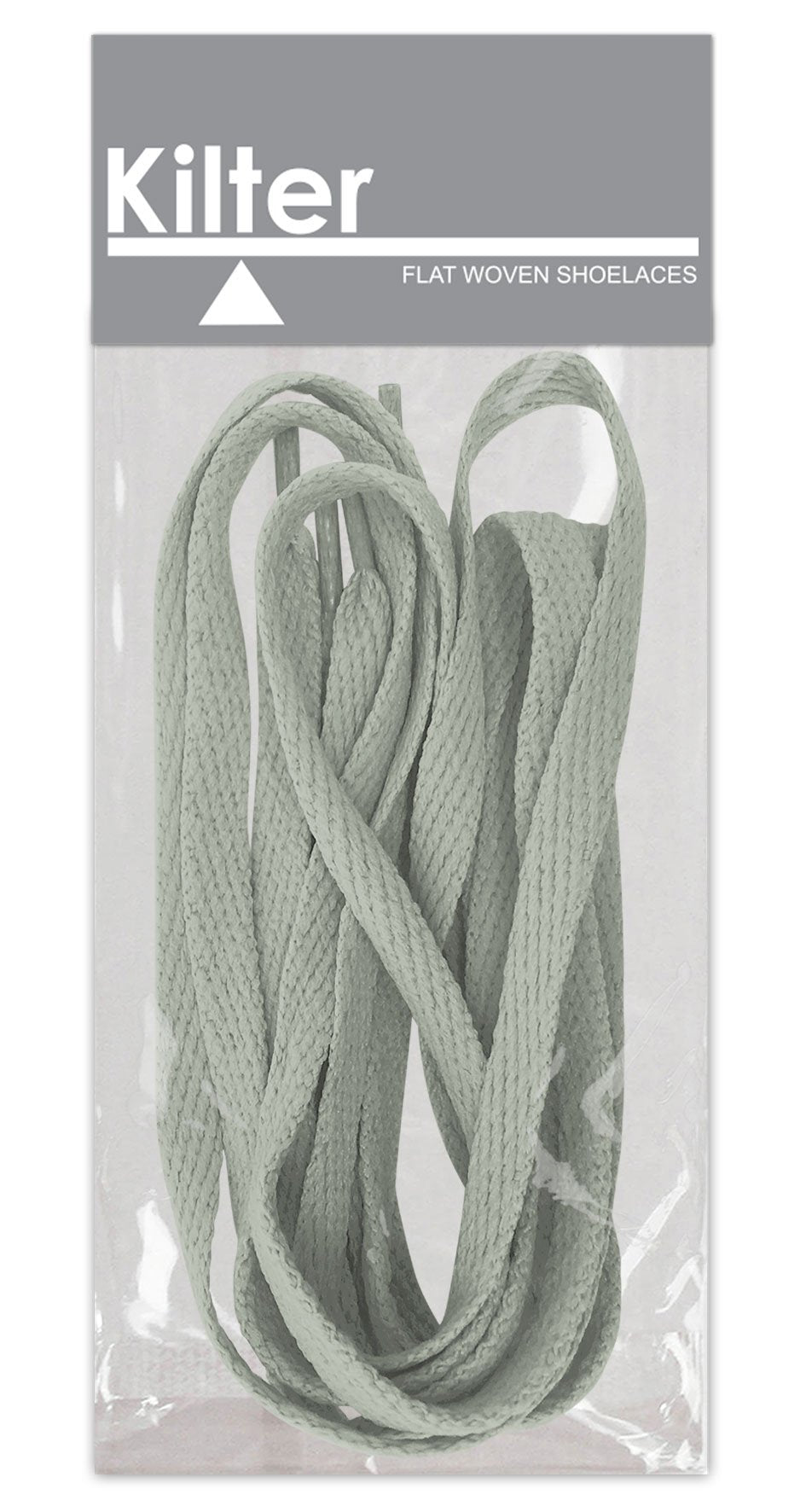 Kilter Flat Trainer Shoelaces - Light Grey - 180 cm - 71 inch (2 Pairs)