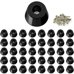 40 PCS Round Rubber Furniture Feet Pads with Screws,Table Leg Pads,Rubber Ends for Chair Legs (40, 25 x 19 x 15mm)