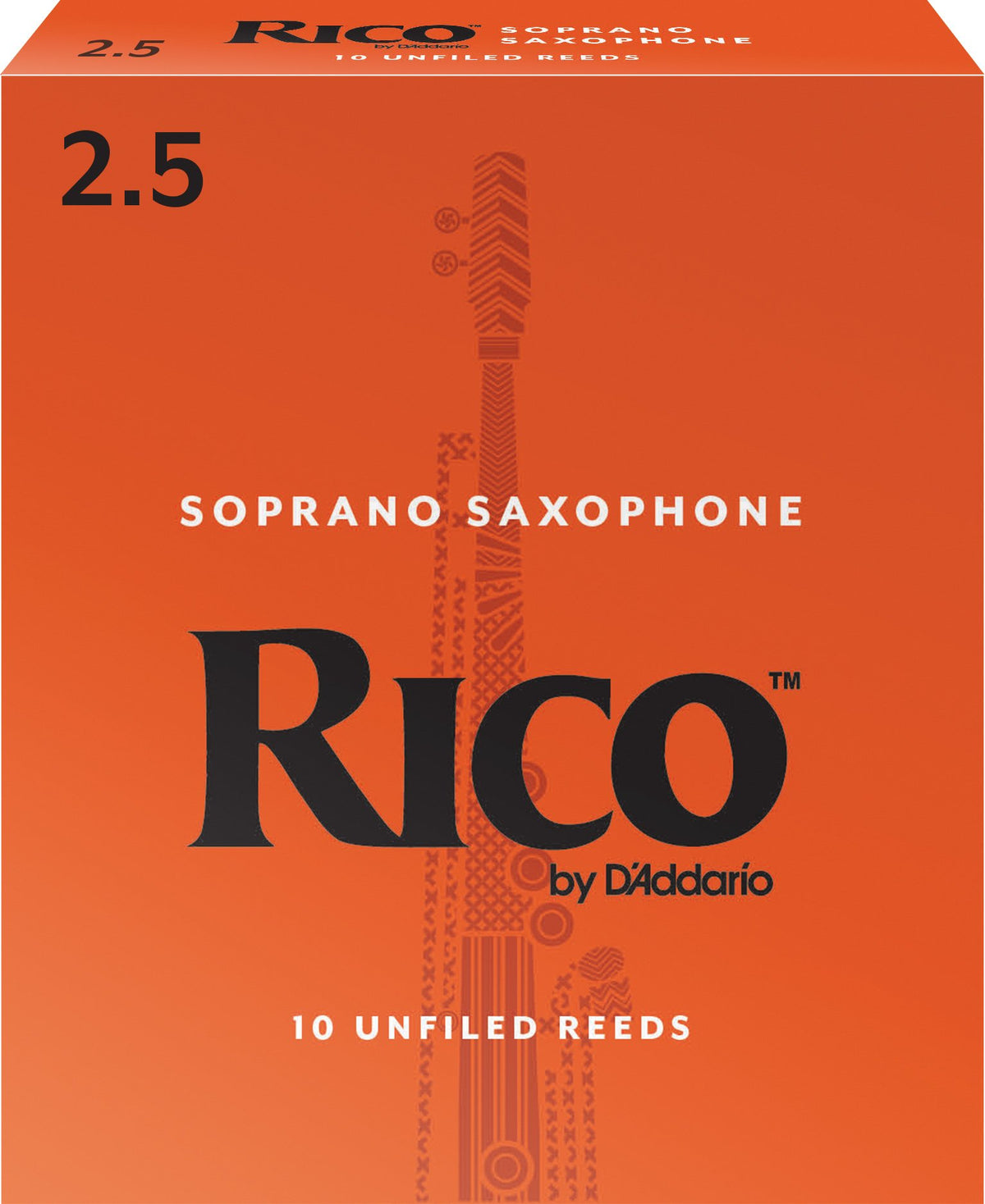 D’Addario Woodwinds - Rico Soprano Sax Reeds - Soprano Saxophone Reeds - Soprano Reeds Crafted for Beginners, Students, Educators - Strength 2.5, Pack of 10