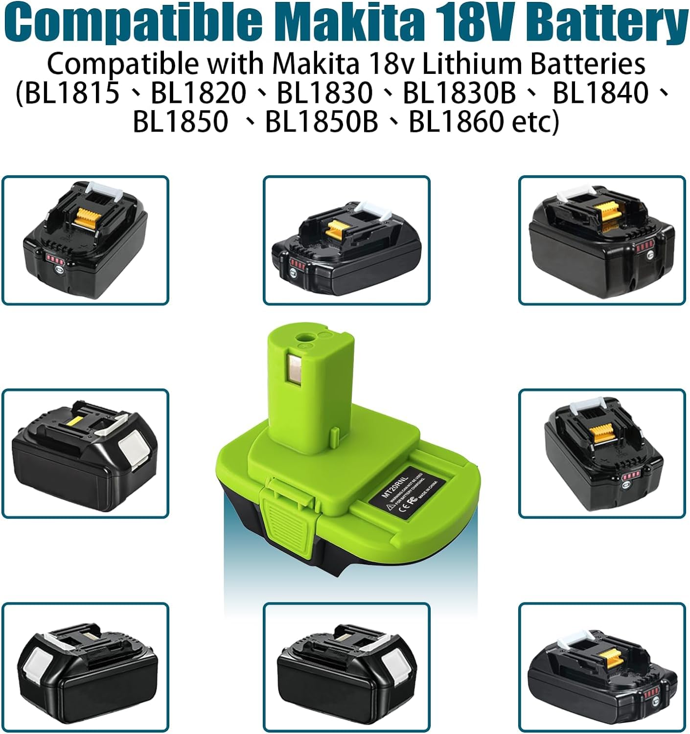 MT20RNL Battery Adapter for Ryobi 18V Power Tools, TEPULAS Battery Adaptor Convert for Makita 18V Convert for Ryobi 18V Power Tools