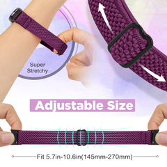 Runostrich Elastic Straps Compatible with Xiaomi Mi Band 8 Women Men, Stretchy Solo Loop Soft Nylon Elastic Band Replacement Wristband for Xiaomi Mi Band 8，2 PCS