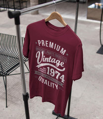 My Generation T-Shirts Vintage Year - Aged to Perfection - 50th Birthday Gift   Present Mens T-Shirt Burgundy 2XL