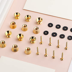 LUTER 12PCS 0.5x1.0 inch Guitar Strap Buttons and Locks Set, Strong Metal Guitar Strap End Pins with Screws and Rubber Blocks for Bass Ukulele Acoustic Electric Classical Guitar (Gold)