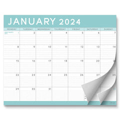 S&O Teal Magnetic Fridge Calendar from January 2024-June 2025 - Tear-Off Refrigerator Calendar to Track Events & Appointments - 18 Month Magnetic Calendar for Fridge for Easy Planning-8 inchesx10 inches in.