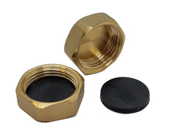 Pipestation Blanking Caps 3/4 inches Pack of 2 - For Washing Machine & Sink Waste Pipe - Durable Brass Construction for Plumbing Solutions - Radiator Blanking Cap - Washers Included